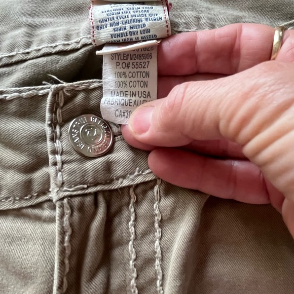 True Religion Tan Relaxed Jeans. Perfect condition. They cost 200.00 - Picture 7 of 12